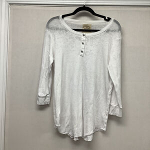 Women's Chaser Long Sleeve Henley Tee M White